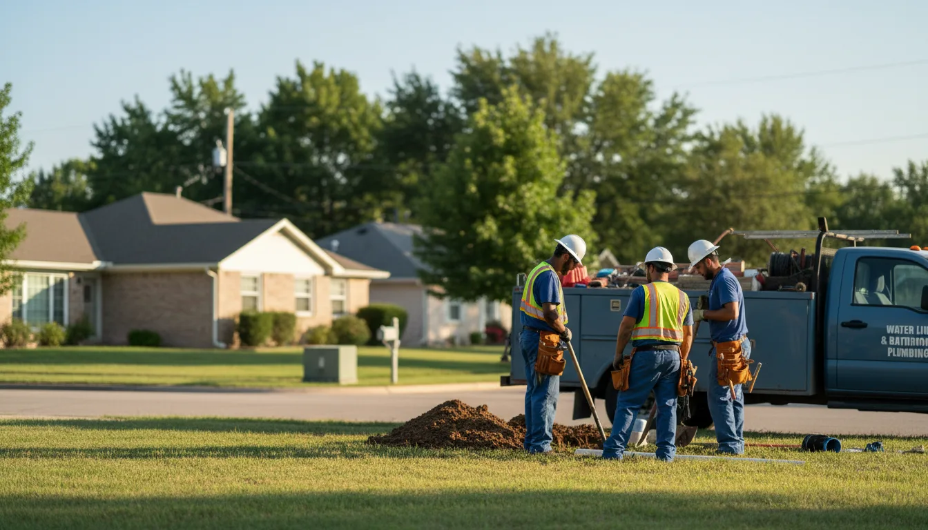 Residential water line and bathroom plumbing service in Belmont, OH